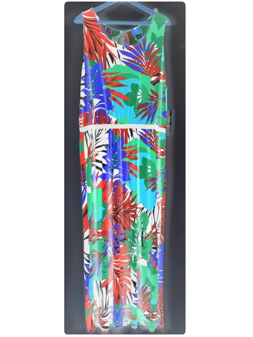 NWT Ruby Rd Tropical Multicolor Sleeveless Maxi Dress Beach Cover up XL